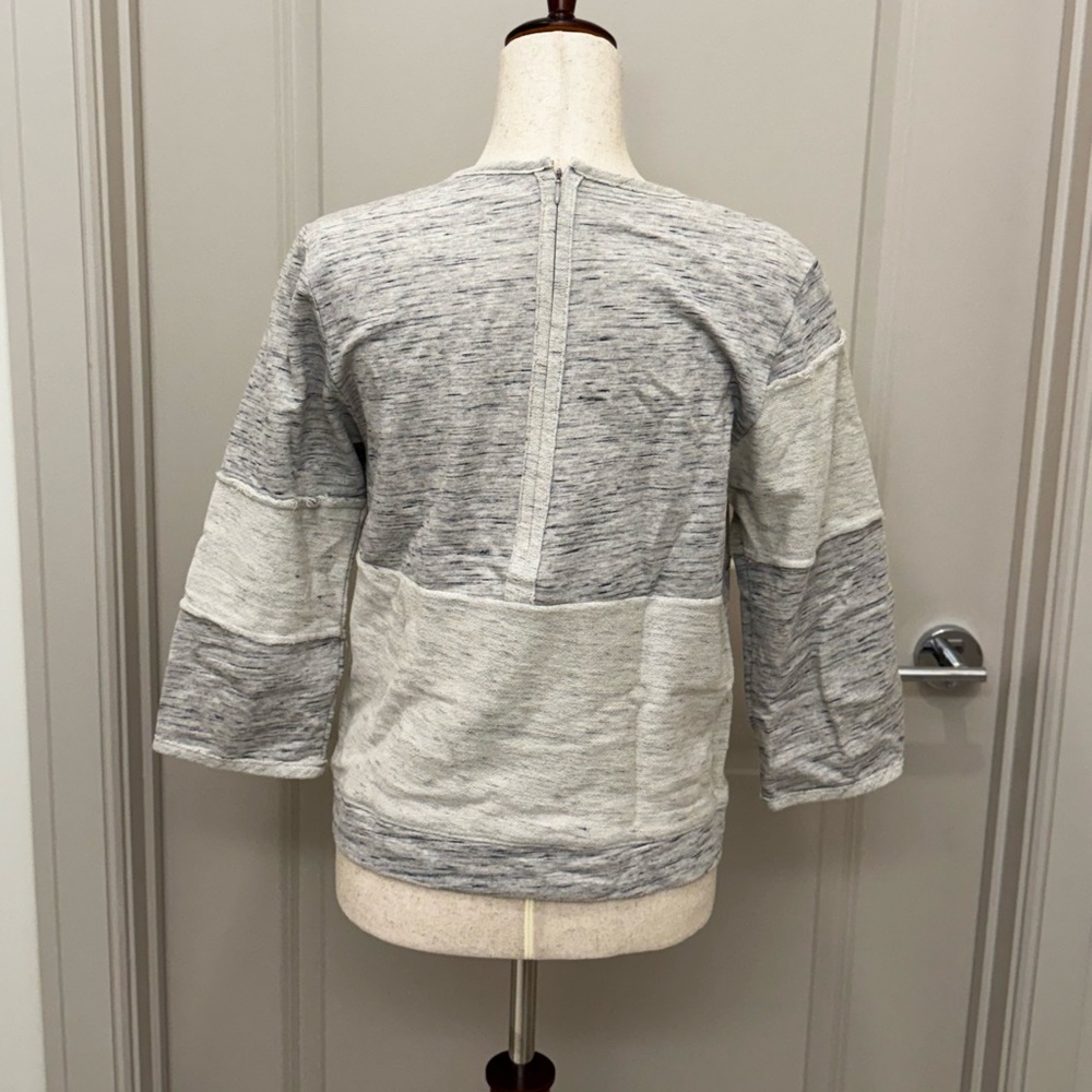 Tibi - Gray Patchwork Sweatshirt Top - image 3